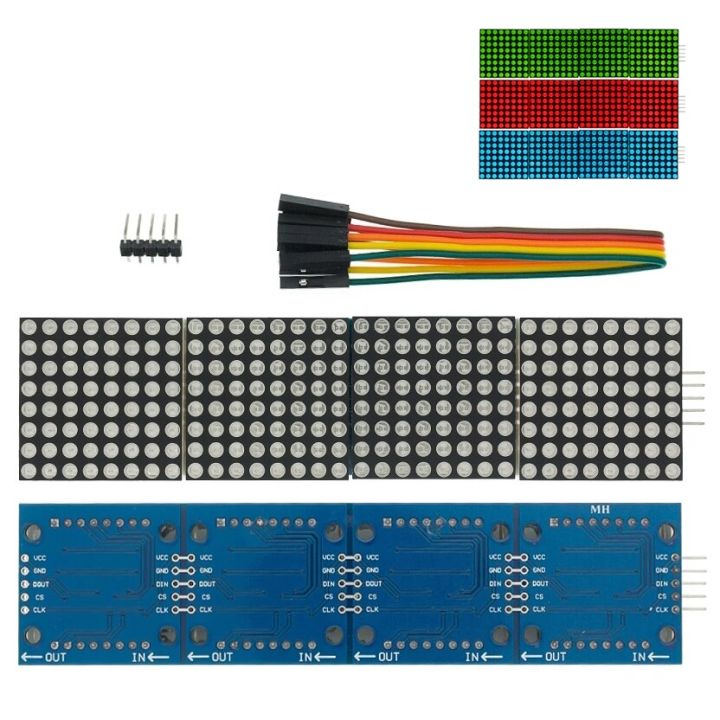 MAX7219%20Dot%20Matrix%20Module%20Microcontroller%20Display%20Module%20MCU%20LED%20Display%20Control%20Module%20For%20Arduino%205V%20DIY%20Kits%204%20in%201%20Red/Green%20-%20Image%202