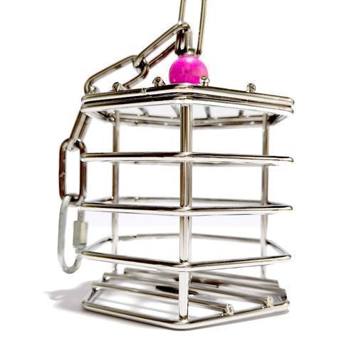 【The Quiet Page】304 Stainless Steel Parrot Biting And Foraging Box Yiqu Toy Teeth Grinding Water Fruit Basket Large Parrot Cage Pendant
