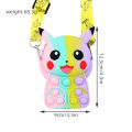 Rainbow Pop It Fidget Kids Toy Shoulder Bag Hit Push Bubble Stress Relief Toy Girls Backpack. 