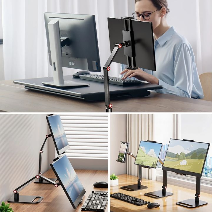 NEW%20%E3%80%90Exclusive%20Discount%E3%80%91Portable%20Monitor%20Desk%20Holder%20Adjustable%20Height%20Tablet%20Stand%20Desk%20Monitor%20Bracket%20Universal%20Expandable%20Display%20Desk%20Mount%20-%20Image%204