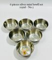 6-Piece Silver Mini Bowl Set - Assorted Sizes (300ml, 225ml, 175ml, 150ml, 125ml, 100ml), Elegant Stainless Steel Bowls for Dips, Appetizers, and More. 