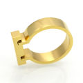 BAOLAISI Classics Stainless Steel Jewelry Horseshoe Flat Shackle Brand Ring Punk Finger Love Ring Gold Color Rings For Women. 