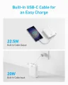 Anker Portable 20000mAh 22.5W Power Bank with Built-In USB-C Cable - A1647. 