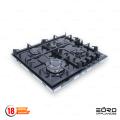 EURO APPLIANCES 4 Burner Gas Cooker Black Tempered Glass Built in Hob. 