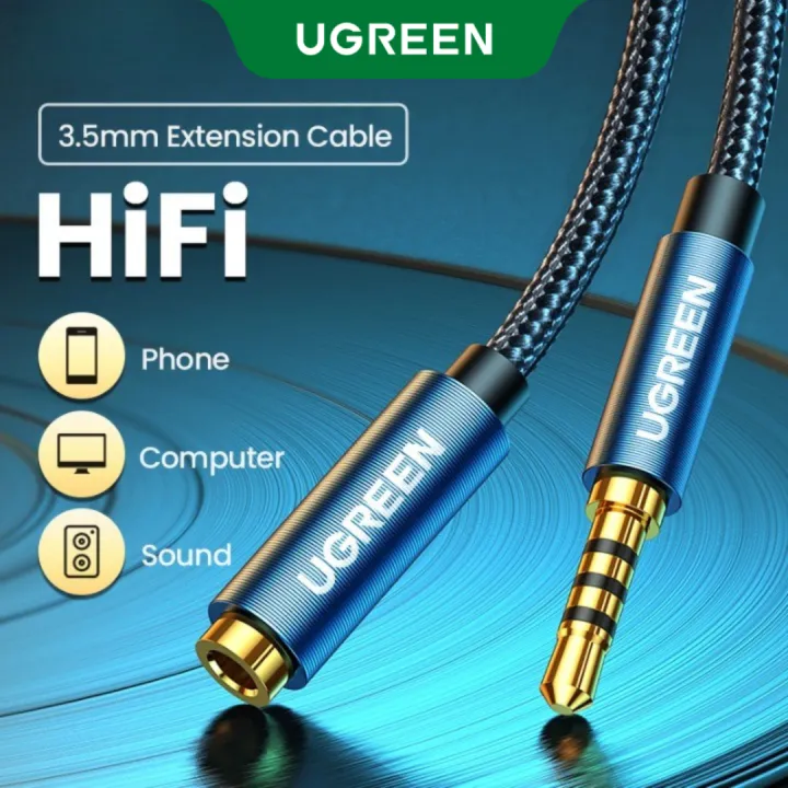 Ugreen Jack 3.5 mm Audio Extension Cable for Huawei P20 lite Stereo 3.5mm Jack Aux Cable for Headphones Xiaomi Redmi 5 plus PC
