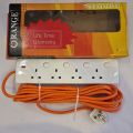 ORANGE Extension Cord - 10 Meter - Wire Cord - 13A Trailer Multi Socket. 