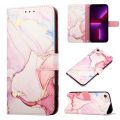 lthmy for iPhone SE 2020 / 8 / 7 / 6s / 6 case Marble Pattern PU Leather Wallet Card Slots Flip Stand Cover with Hand Strap. 