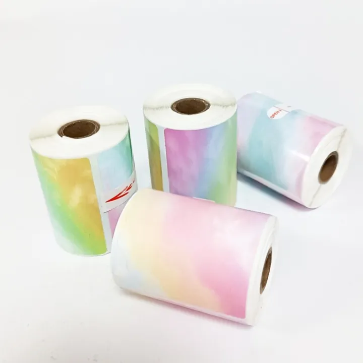 140pcs%20New%2050x50%20mm%20Thermal%20Label%20Roll%20Tear-resistant%20Waterproof%20Square%20Label%20Sticker%20Color%20Gradient%20Flower%20Shape%20Printer%20Paper%20-%20Image%206