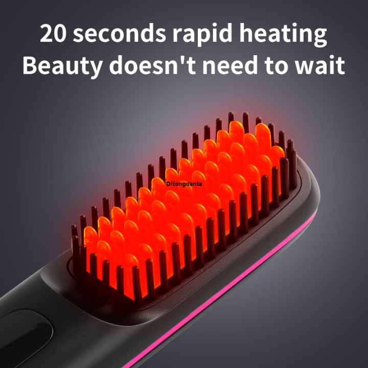Mini Heat Comb Ceramic 2-in-1 comb straight electric heat comb mini straight curl comb ...