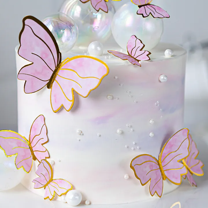 10pcs%20Butterfly%20Cake%20Toppers%20Sequin%20Purple%20Pink%20Butterflies%20Cake%20Decoration%20Card%20for%20Wedding%20Girls%20Happy%20Birthday%20Party%20Decors%20-%20Image%202