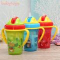 210ml Baby Handle Cup Feeding Bottle with Straw Kids Learning Drinking Water. 
