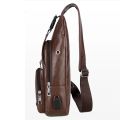 【HUT】 Luxury Brand Messenger Bag Leather Men Chest Bag Vintage Crossbody Shoulder Bag Men's Business Sling Bags Male Casual Chest Pack. 