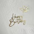 Cake & Cupcake Toppers1/5 s Happy Birthday Cake Topper Acrylic Gold Dessert Cu ake Topper for Baby Birthday Party Simple Style Cake DecorationsParty Supplies. 