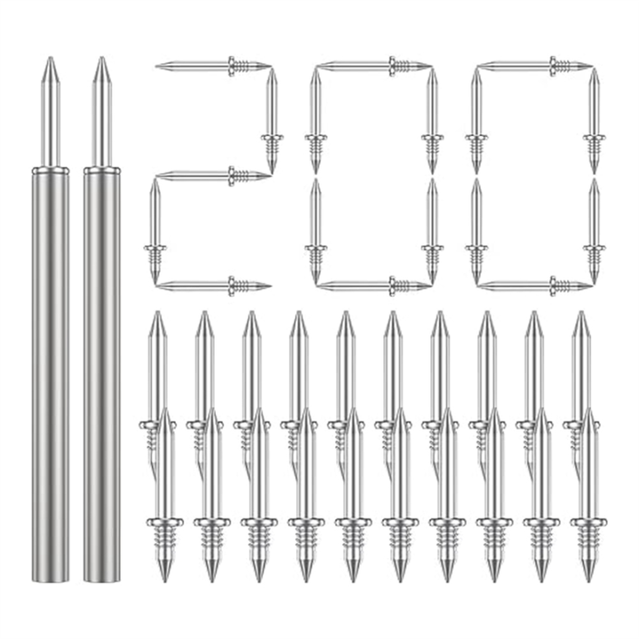 200 Pcs Double-Head Skirting Thread Seamless Nail, No Trace Hardware Nails Skirting Thread Screws Set with 2 Rods, with Nail
