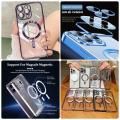 Luxury Magsafe Case For iPhone 16 15 14 13 12 11 Pro Max SE 2020 Back Cover Wireless Charging Back Cover Transparent Magnetic Build-in Lens Camera Protection Backcover. 