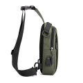 Multifunctional fashion chest bag waterproof nylon cloth messenger bag trendy men's shoulder bag charging chest bag. 