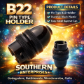 Bulb Holder B22 Pin Type  - Black New High-Quality Black B22 Pin Type Bulb Holder for Lighting Fixtures & Components. 