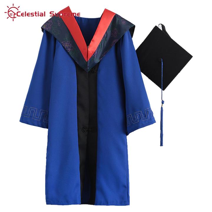 Graduation Uniform Multipurpose Bachelor Hat Graduation Cloak Photography Props Set