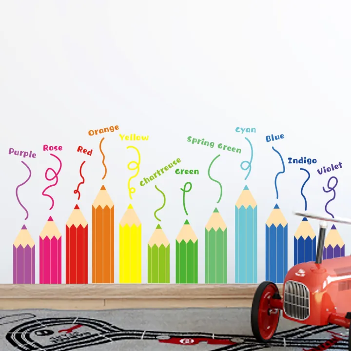 Cartoon%20Rainbow%20Crayon%20Wall%20Stickers%20Kids%20Room%20Bedroom%20Background%20Decoration%20Wallpaper%20Home%20Decor%20Self%20Adhesive%20Nursery%20Decals%20-%20Image%204
