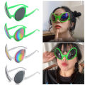 EB Alien Party Glasses Funny Sunglasses ET Sunglasses Holiday Dance Aliens Costume Alternative Shapes Rainbow Lenses Party Supplies. 