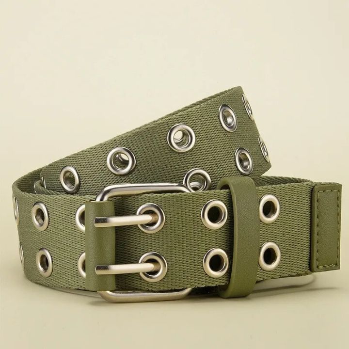 【HUT】 Canvas Belt Men's And Women's Fashion Simple Double Needle Buckle Trend Leisure Belt Men's Youth Cargo Belt