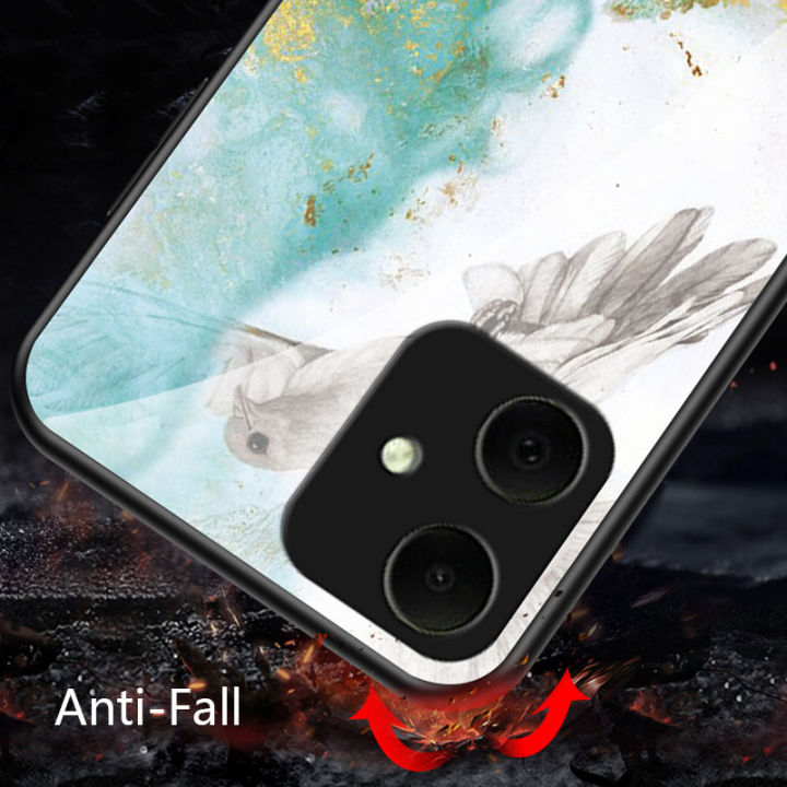 Biruiqu%20For%20Samsung%20Galaxy%20A05%20Shockproof%20Fashion%20Marble%20Tempered%20Glass%20Back%20Case%20Cover%20-%20Image%204