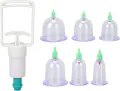 6pcs Cupping Cup,Professional Cupping Therapy Set Plastic Vacuum Suction Cup with Hand Pump for Back Neck Pain. 