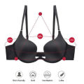 Women Deep U Bra Backless Intimates Underwire Open Cup Push Up Bras Underwear Lingerie Seamless Traceless. 