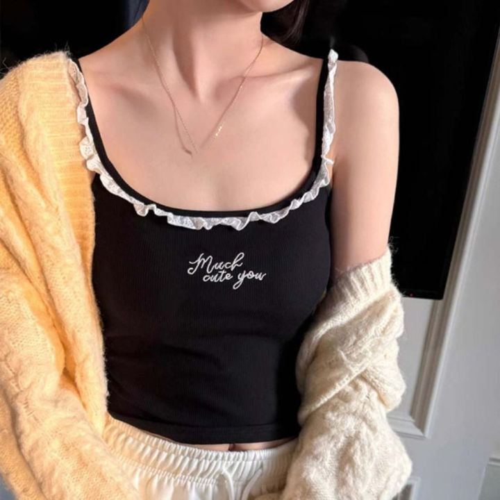 New%20Women's%20lace%20trim%20top%20sweet%20vest%20camisolet%20lace%20lettering%20cute%20sleeveless%20tank%20top%20for%20girls%20summer%20u-neck%20crop%20top%20-%20Image%208