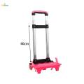 Backpack Hand Truck with Luggage Strap Compact Backpack Cart Backpack Trolley Wheeled 2 Wheel Pink. 