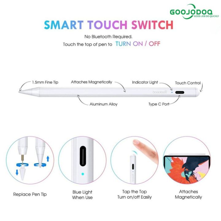 GOOJODOQ%20Stylus%20Pen%20For%20iPad%20Air%204%20iPad%20Pencil%20For%20iPad%207th%208th%209th%20Gen%20with%20Palm%20Rejection%20-%20Image%206