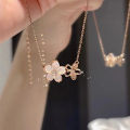 New Super Fairy Cherry Blossom Women's Niche Clavicle Chain High Color Value Peach Blossom Necklace Women's Necklace. 