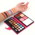 Cosmetic Palette Set, 24 Colors Eye Shadow/4 Colors Lip Gloss/2 Colors Eyebrow Powder/2 Colors Blush/1 Color Powder/1 Mirror/2 Brushes, Suitable for Teenage Girls Beginners Full Makeup Gift Set. 