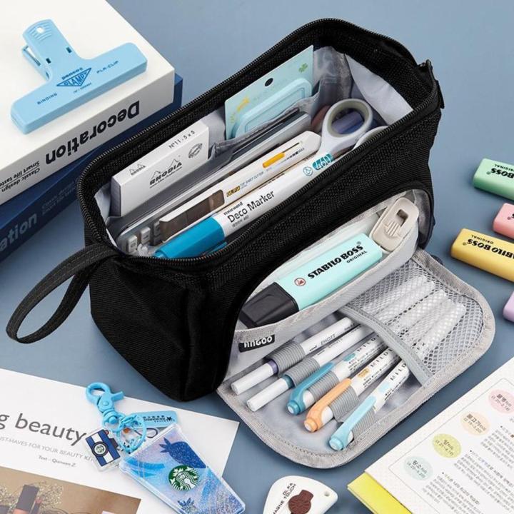Pencil%20Case%20With%20Multiple%20Compartments%20Simple%20Stationery%20Case%20Double%20Layer%20Pencil%20Case%20Large%20Capacity%20Pencil%20Bag%20Canvas%20Pencil%20Case%20-%20Image%204