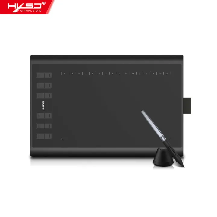 HXSJ Huion H1060P Graphic Drawing Tablet Micro Usb 12 Express Keys Di-Gital Painting Bat-Tery-F-Ree Passive Pen