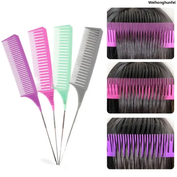 WeihonghunfeiLuxury%203pcs%20Hairbrush%20Hair%20Styling%20Combs%20Tailed%20Comb%20Set%20Coloring%20Dyeing%20Comb%20Salon%20Tool%20Sectioning%20Highlighting%20Weaving%20Cutting%20Comb%20-%20Image%202