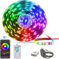 100FT Smart LED Light Strip with 44 Keys IR Remote,with Adhesive Backing Adjustable Brightness App Control for Decoration. 
