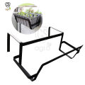 Long Flowerpot Rack Holder Plant Stand 16Inch to Multiple Flowerpots, Hanger Hooks fit Almost Any Balcony, Fence or Deck Railing Steel Black. 