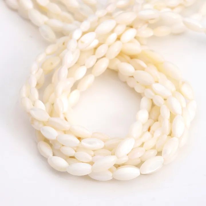 7/10/11mm%20Natural%20White%20Shell%20Beads%20Mother%20Of%20Pearl%20Loose%20Rice%20Oval%20Beads%20For%20Necklace%20Bracelet%20Earring%20DIY%20Jewelry%20Making%2015''%2038cm/Strand%20-%20Image%207