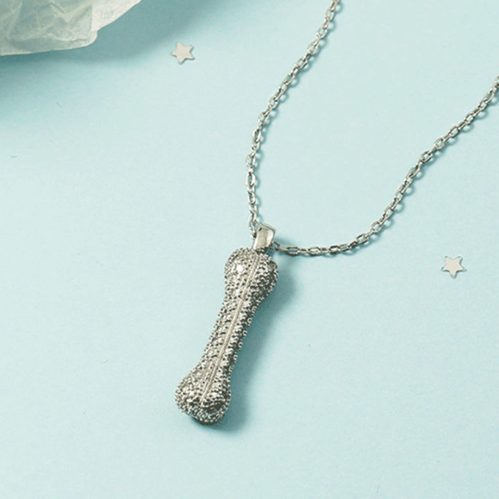 Star Wang Yibo Full Diamond Dog Bone Necklace Men's Hip Hop Simple Fashion Japan and South Korea Niche Personality Pendant