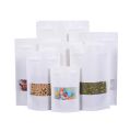 White Ziplock Window Pouch Bags 100g 20x12cm. 