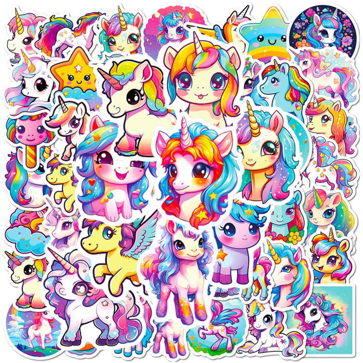 20/40/60pcs%20Unicorn%20Stickers%20Cute%20Rainbow%20Colorful%20Unicorn%20Animal%20Stickers%20for%20Laptop%20Scrapbook%20Journal%20Kids%20Girls%20Boys%20Stickers%20-%20Image%202