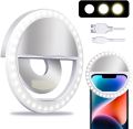 Selfie Portable Rechargeable LED Ring Flash Light Camera Photography For iPhone Android Phone. 