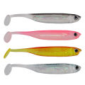 5PCS Soft Lures Easy Shiner Double Color Artificial Bait 7cm Yellow. 