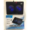 Dual Fan Adjustable Laptop Notebook Cooling Pad A2. 