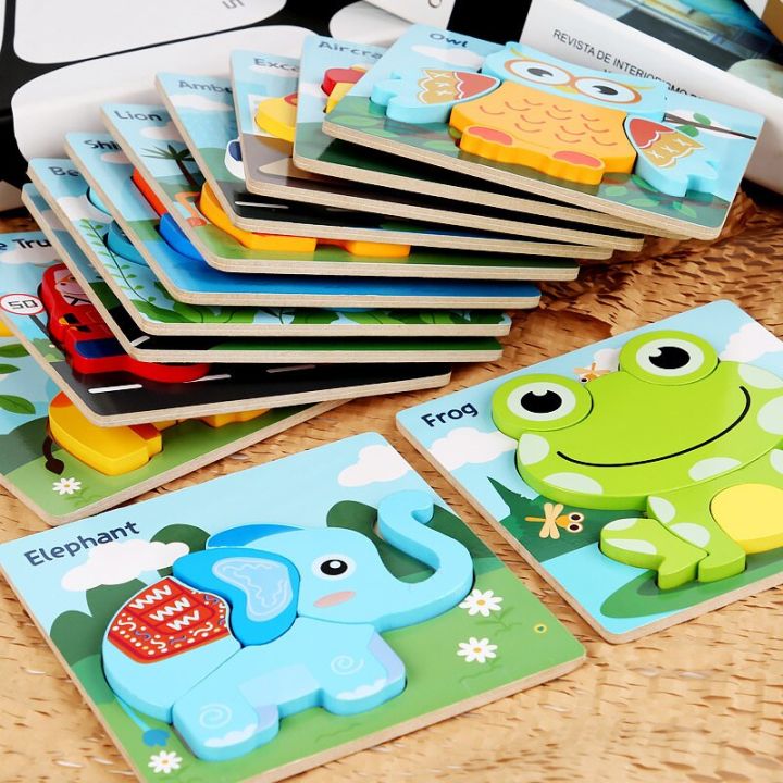 Puzzle Wooden Animal Jigsaw Puzzles High Baby Jigsaw Game Educational Toys for Kids Gift