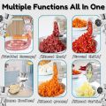 Meat Grinder Meat Mincer - Silver Manual Meat Mincers,Sausage Stuffer Hand Grinder,Hand Crank Mincer Grinding Machine Kitchen Tools for Ground Meat,Enema,Ramen,and Biscuit Making. 