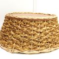 Handmade Reed Storage Round Basket With Wood Base. 