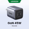 UGREEN 45W GaN Charger with Dual USB Type C Ports Fast Charging for iPad Pro iPad mini SAMSUNG S23 S22 S21 S20 iPhone 13 pro max. 