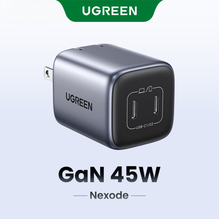 UGREEN 45W GaN Charger with Dual USB Type C Ports Fast Charging for iPad Pro iPad mini SAMSUNG S23 S22 S21 S20 iPhone 13 pro max